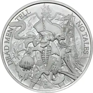 1 oz Silver Pirates Dead Men Tell No Tales Round