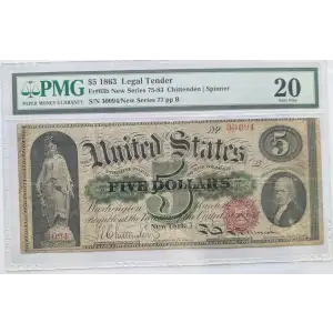 $5 New Series 75-83 at bottom right Type 2 Legal Tender Issues 63b