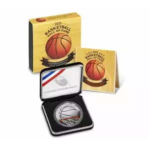 2020 Silver Basketball Hall of Fame Dollar 3 Pc Set (Colorized, proof, and uncirculated)