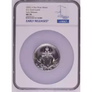 2021 2.5oz Silver Medal Coast Guard NGC ER MS70