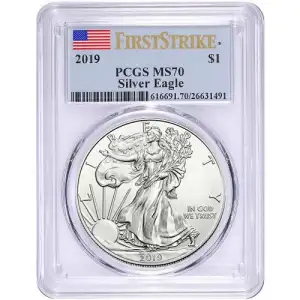 2019 American Silver Eagle 1oz PCGS MS70 First Strike