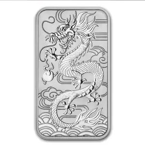 2017 Year of The Dragon 1 oz Silver Coin/Bar Shaped
