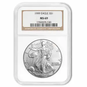 1999 American Silver Eagle NGC MS69