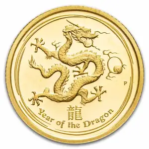 2012 Australia $15 Gold 1/10 oz Lunar Dragon - Series II (3)