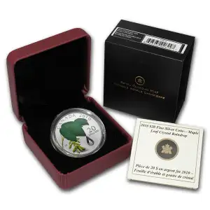 2010 1 oz Canada Silver $20 Maple Leaf Crystal Raindrop Coin