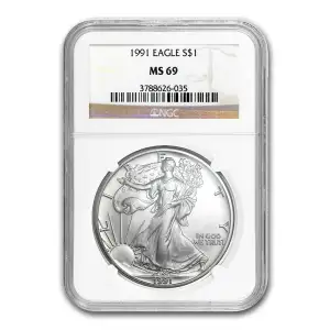 1991 American Silver Eagle 1oz NGC MS69
