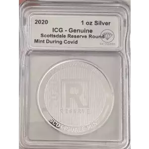 2020 IDC Verified 1oz Silver Scottsdale Reserve Round ICG Genuine - During COVID