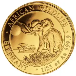 2016 1/25 oz Gold African Wildlife Elephant