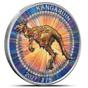 Colorized Zombucks World Kangaruin 1 oz Silver Round