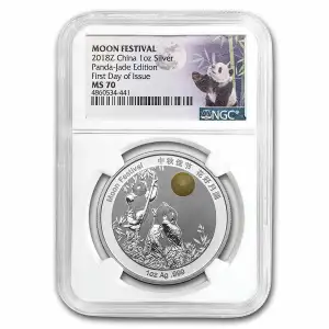 2018-Z 1 oz Panda Moon Festival Jade Edition Medal FDOI NGC PF70 (Box & CoA)