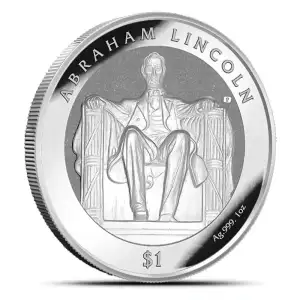 2022 1oz British Virgin Islands Silver 100th Anniversary Lincoln Memorial Coin Reverse Frosted