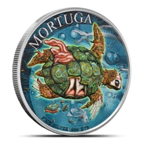 Colorized Zombucks World Mortuga 1 oz Silver Round