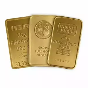20 Gram Gold Bar Various Mints