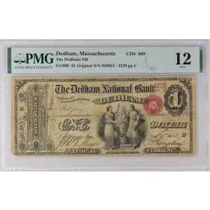 $1 Original Red with rays, blue serial no. First Charter Period 380 (2)