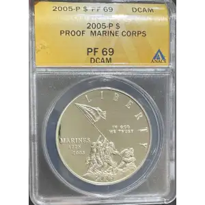 Modern Commemoratives --- Marine Corps 230th Anniversary 2005-Silver- 1 Dollar