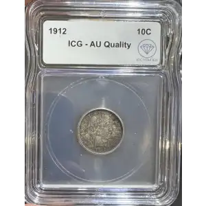 1912 Barber Dime ICG AU Quality IDC Verified