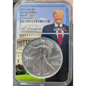 2023 American Silver Eagle NGC MS70 FDI - Donald Trump