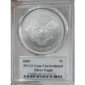 2005 $1 Silver Eagle Mercanti Signature