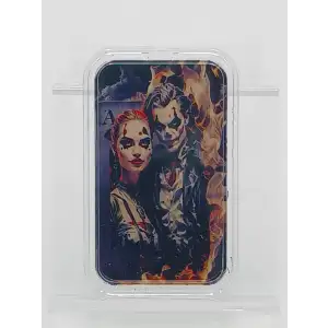 1 oz Burning Joker Colorized Silver Bar (Card) (4)