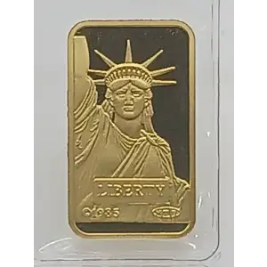 VINTAGE 1985 MTB 20g Gold Bar - LIBERTY (Sealed/SN#016662) Failed Bank (4)