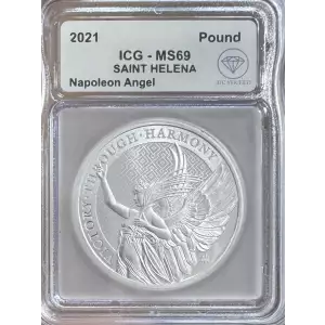 2021 Saint Helena 1 oz Silver Queen's Virtues Victory MS69 IDC Verified