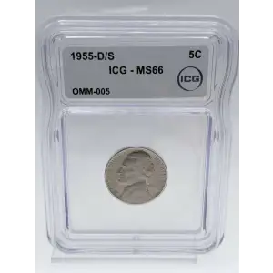 1955-D/S Jefferson Nickel ICG MS-66 OMM-005 (2)