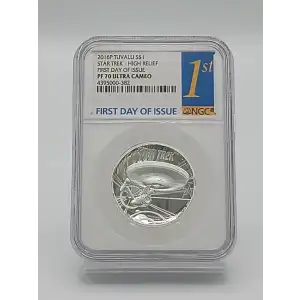 2016-P 1 oz Tuvalu Star Trek Coin NGC PF70 High Relief FDOI UC (Box & CoA) (2)