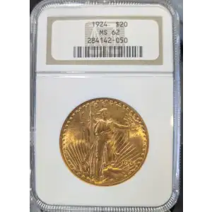 1924 Double Eagle $20 Gold Saint Gaudens NGC MS-62