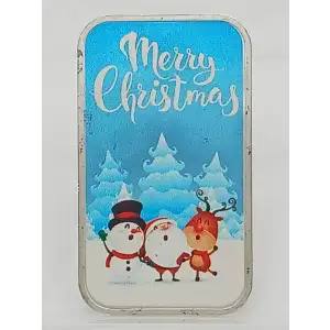 Merry Christmas Caroling 1 oz Colorized Silver Bar APMEX (2)
