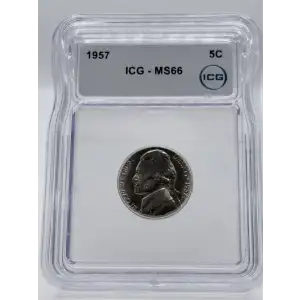 1957 Jefferson Nickel ICG MS-66