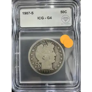 1907 S Barber Half Dollar ICG G-4 IDC Verified