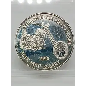 1990 Sturgis Black Hills Classic Motorcycle 50th Anniv. 1 oz Silver Round