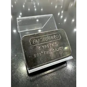 5oz Engelhard Vintage Silver Bar - Logo Back (Toning)