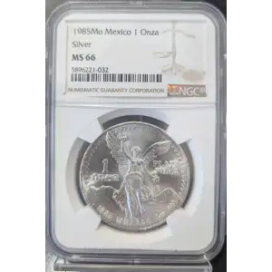 1985 Mexican 1 oz Silver Libertad NGC MS 66
