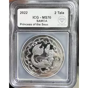 2022 Samoa Silver Princess of the Seas Mermaid ICG MS70 IDC Verified