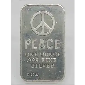 1970 Peace 1 oz Silver Bar Yonkers Coin Exchange VINTAGE