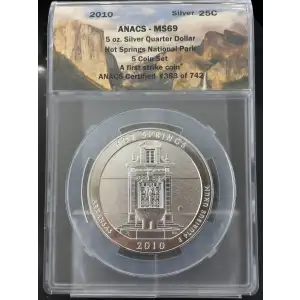 Bullion 2010 5 oz Silver America the Beautiful Hot Springs