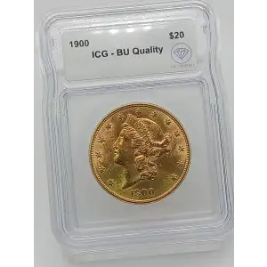1900 Pre-33 $20 Liberty Gold Double Eagle Coin ICG BU Quality
