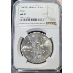 1986 Mexican 1 oz Silver Libertad NGC MS66