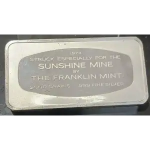2000 Grains 999 Fine Silver 4.167+ ozt Vintage Bars Struck For Various Mines By The Franklin Mint (4)