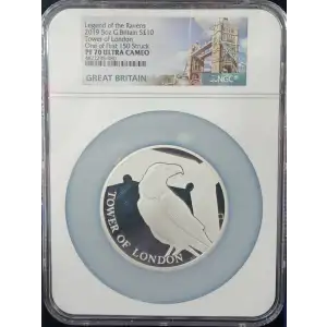 Great Britain 5 oz Silver Tower of London The Legend of the Ravens (2)