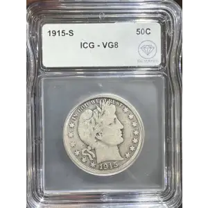 1915-S Barber Half Dollar ICG VG-8 IDC Verified (2)