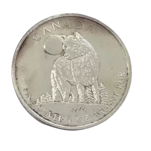 2011 1oz Canadian Silver Wildlife Series - Wolf (With Toning)