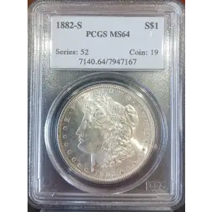 1882-S Morgan Dollar PCGS MS64 (2)