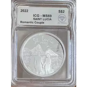 2022 Silver Saint Lucia Romantic Couple ICG MS69 IDC Verified