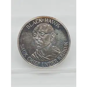 1971 American Indian 1 oz Silver Round Chief Series - Black Hawk VINTAGE (2)