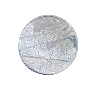 1991 Marshall Island 50 Dollar WWII German Messerschmitt Bf 109 Coin (2)