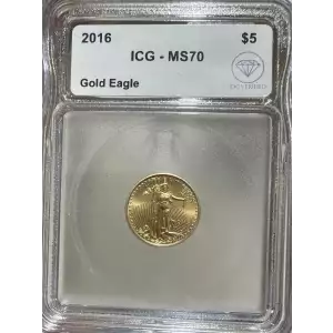 2016 $5 American Gold Eagle ICG MS70 IDC Verified