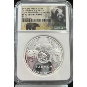 2016 50G China Silver Panda NGC PF70 Ultra Cameo #189 125TH Anniversary Anaheim (3)