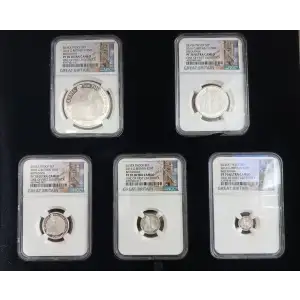 2016 Great Britain Silver Proof NGC PF70 Ultra Cameo Britannia 5-Coin Set
